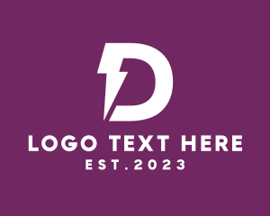 Fast - Letter D Lightning logo design