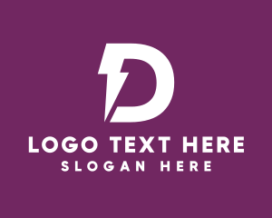 Letter D Lightning Logo