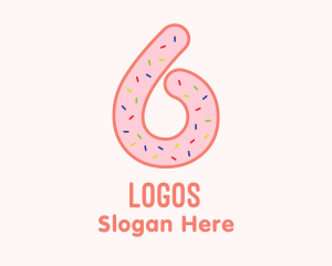 Dessert - Sprinkles Donut Number Six logo design