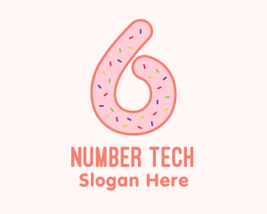 Number - Sprinkles Donut Number Six logo design