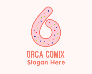 Doughnut - Sprinkles Donut Number Six logo design