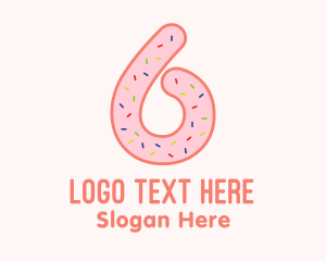 Embossed - Sprinkles Donut Number Six logo design