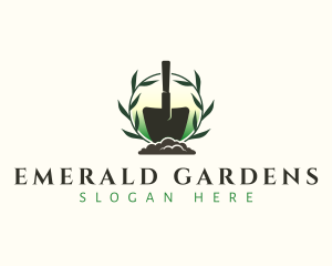 Spade Shovel Gardening logo design