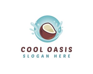 Refreshment - Coconut Fresh Splash logo design