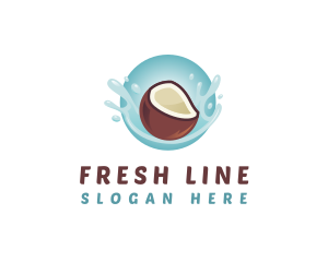 Coconut Fresh Splash logo design