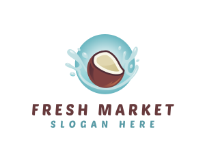 Coconut Fresh Splash logo design