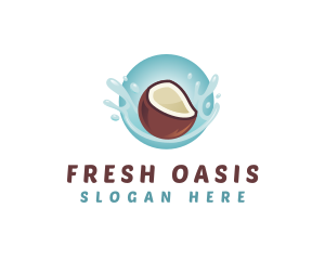 Coconut Fresh Splash logo design