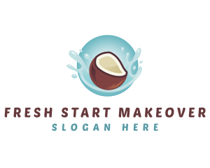 Coconut Fresh Splash logo design