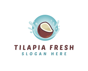 Coconut Fresh Splash logo design