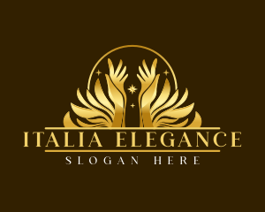 Elegant Hand Floral Ornament logo design