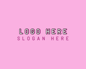 Pink And White - Children Fun Wordmark logo design