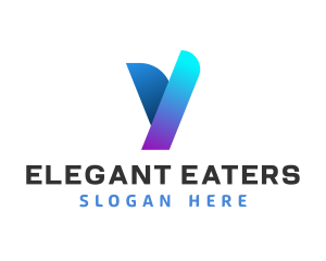 Modern Digital Letter Y logo design