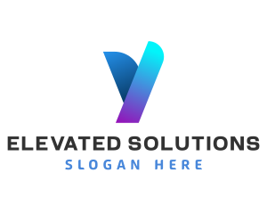 Modern Digital Letter Y logo design