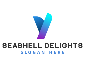 Modern Digital Letter Y logo design