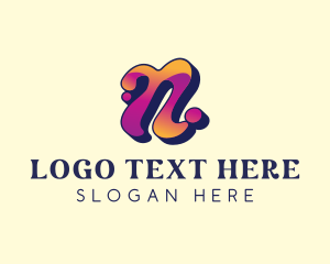 Kids Fashion - Colorful Letter N logo design