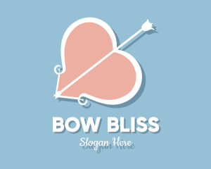 Bow - Heart Bow Valentines logo design