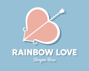 Heart Bow Valentines logo design