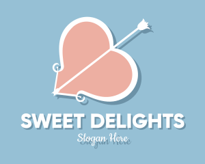 Heart Bow Valentines logo design