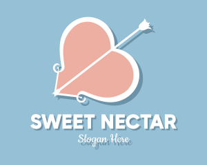 Heart Bow Valentines logo design