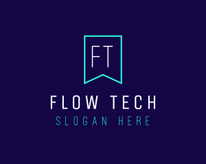 Tech Flag Banner logo design