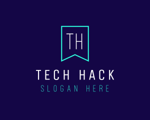 Tech Flag Banner logo design