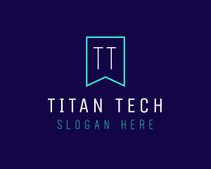 Tech Flag Banner logo design