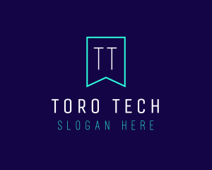 Tech Flag Banner logo design