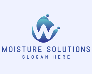 Moisture - Blue Liquid Letter W logo design