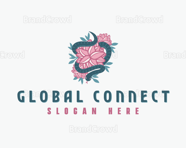 Snake Flower Floral Logo