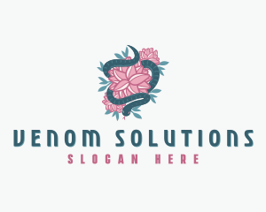 Snake Flower Floral logo design