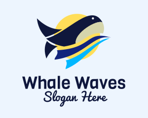 Whale Sun Water logo design