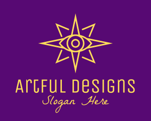 Yellow Mystic Eye Star logo design