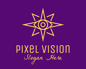 Visual - Yellow Mystic Eye Star logo design