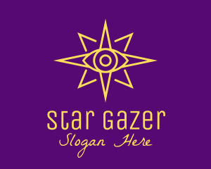 Astrologer - Yellow Mystic Eye Star logo design