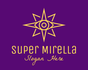 Spiritual - Yellow Mystic Eye Star logo design