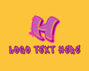 Hiphop Label - Graffiti Star Letter H logo design