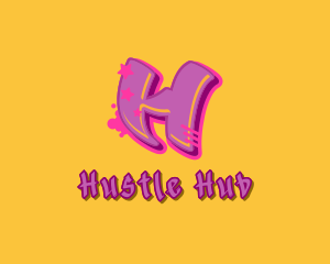 Graffiti Star Letter H logo design