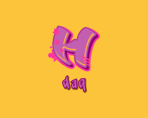Funky - Graffiti Star Letter H logo design