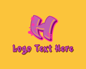 Graffiti Star Letter H Logo