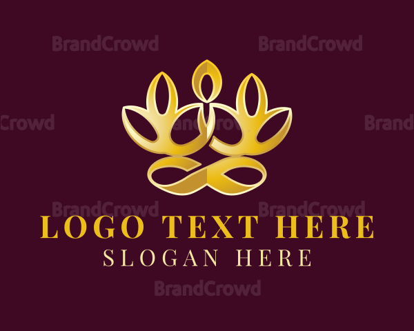 Luxury Lotus Flower Yoga Logo