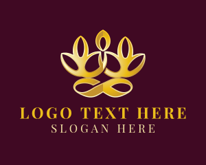 Gold - Luxury Lotus Flower Yoga logo design