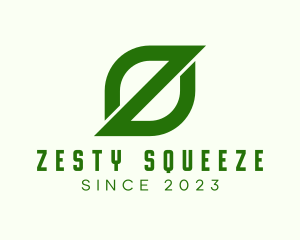 Green Letter Z Leaf logo design