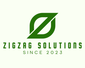 Green Letter Z Leaf logo design