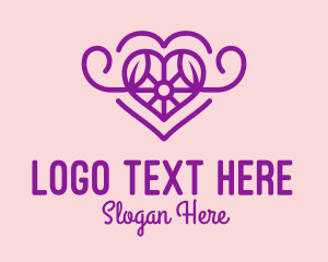 Monoline - Purple Jewel Heart logo design