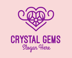 Purple Jewel Heart logo design