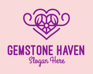 Purple Jewel Heart logo design