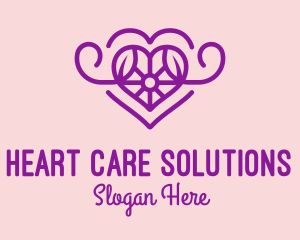 Purple Jewel Heart logo design