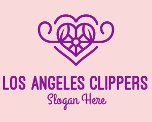 Couple - Purple Jewel Heart logo design