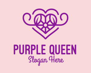 Purple Jewel Heart logo design