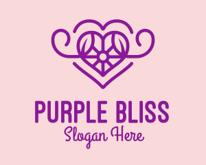 Purple Jewel Heart logo design